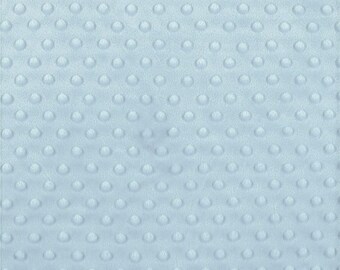 Minky Dimple Dot Soft Cuddle Fabric SEW Craft Sold by The Yard Light Blue