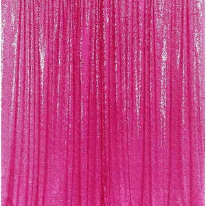 Mini Glitz Sequins Backdrop Drape Curtain for Photo Booth Background, 1 Panel (Fuchsia, 4 Feet Wide x 9 Feet Long)