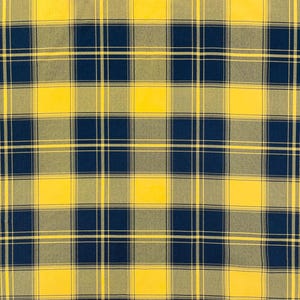 Yellow Black Plaid Polyester Poplin Fabric 58" Wide.