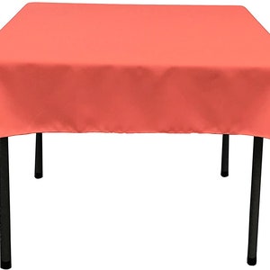Polyester Poplin Square Tablecloth Coral. Choose Size Below