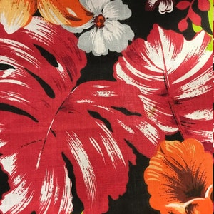 60&quot; Wide Hawaiian Poly Cotton Print Fabric By The Yard Red