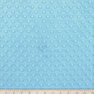 Minky Dimple Dot Soft Cuddle Fabric SEW Craft Sold by The Yard Sky Blue