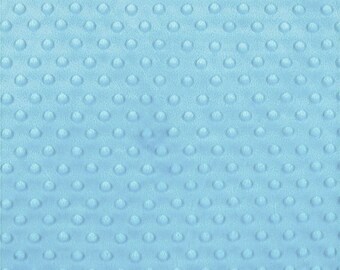 Minky Dimple Dot Soft Cuddle Fabric SEW Craft Sold by The Yard Sky Blue