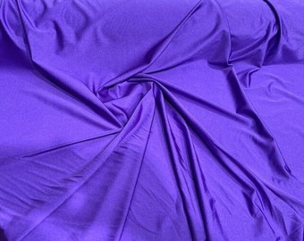 Shiny Milliskin Nylon Spandex Fabric 4 Way Stretch 58" Wide Sold by The Yard Bright Purple