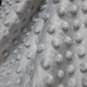 Minky Dimple Dot Soft Cuddle Fabric SEW Craft Sold by The Yard Silver