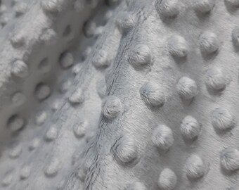 Minky Dimple Dot Soft Cuddle Fabric SEW Craft Sold by The Yard Silver