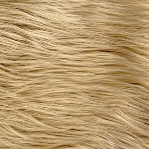 Shaggy Faux Fur Fabric Sold By The Yard 60&quot; Width Coats Costumes Scarfs Rugs Props Long Pile Beige