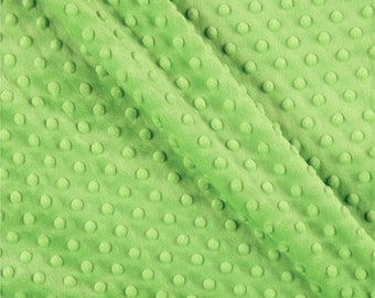 Minky Dimple Dot Soft Cuddle Fabric SEW Craft Sold by The Yard Lime