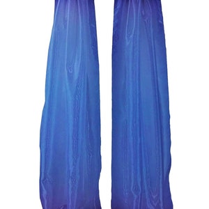 100% Polyester Sheer Mirror Organza Backdrop Drape, Curtain Panels, Room Divider, 1 Pair ( Royal , Choose Size Below