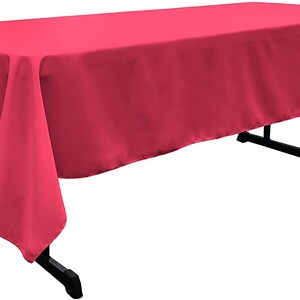 Polyester Poplin Rectangular Tablecloth Fuchsia. Choose Size Below