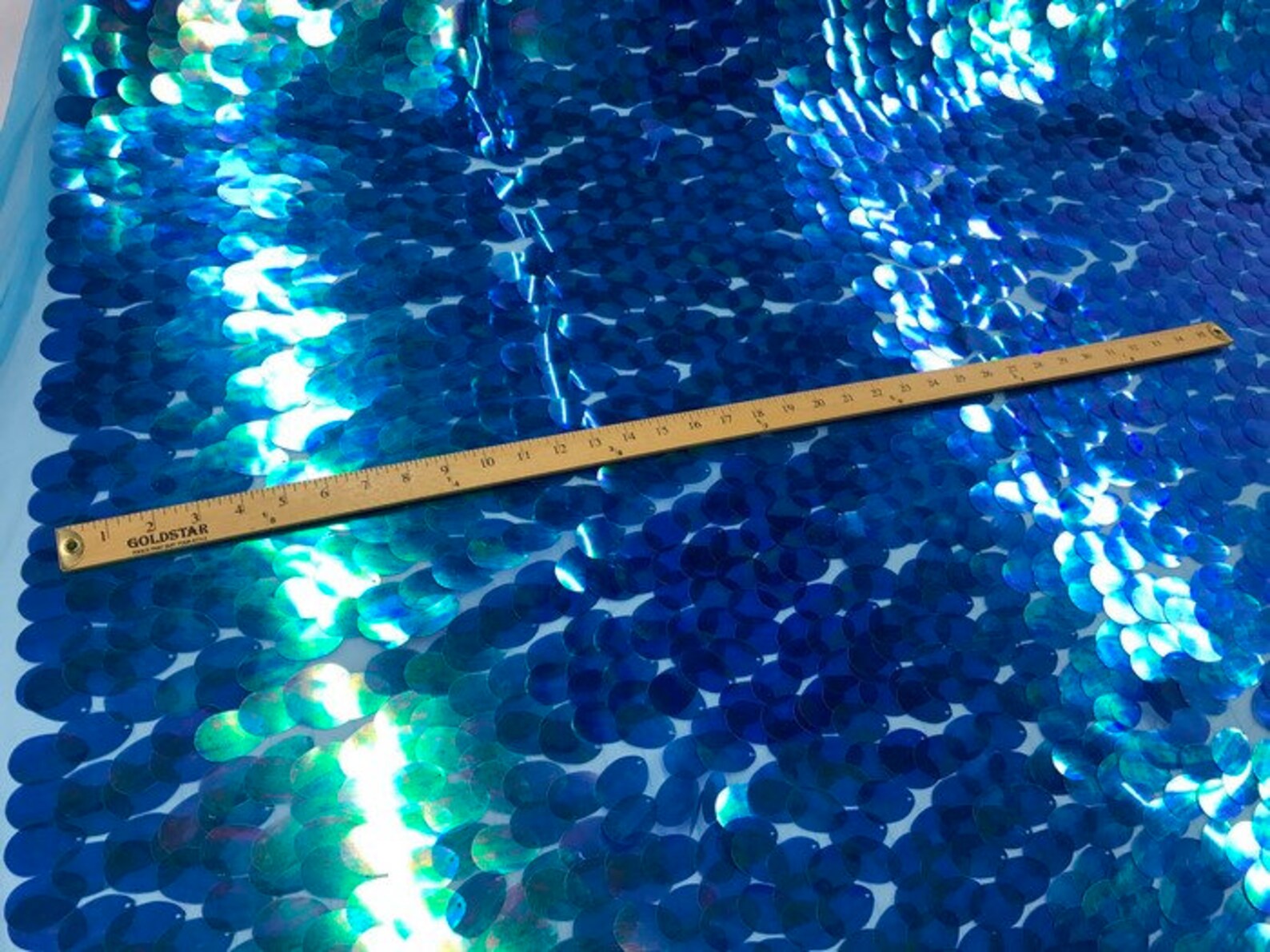 Holographic Big Drop Sequins Fabric By The Yard Used For -Dress-Accessories-Decorations [Tangerine] FREE SHIPPING!!! main image 1