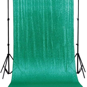 Mini Glitz Sequins Backdrop Drape Curtain for Photo Booth Background, 1 Panel (Emerald Green, 4 Feet Wide x 9 Feet Long)