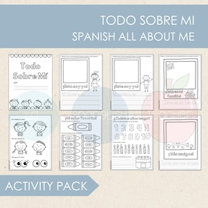 Spanish All About Me Worksheets | Preschool & Kinder Printables (PDF)