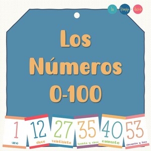 Spaanse cijfersposters, cijfers 0-100, Spaanse woordenschatkaarten, Spaanse ankerkaarten, klasdecor, Spaanse woordmuur, Los Números