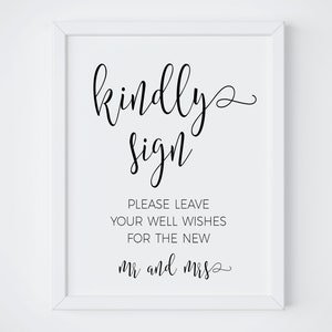 Kindly Sign, Guestbook Sign, Printable Wedding, Polaroid, Wedding Signs, Guestbook Sign, Printable Guestbook