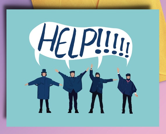 The Beatles Help Greeting Card Valentines Day Etsy