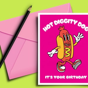 Carte d'anniversaire Weenie drôle - voeux, hot-dog, cadeau pour lui, elle, meilleur ami, petit ami, petite amie, soeur, collègue, maman, papa, 40e