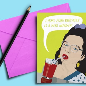 Carte d'anniversaire drôle de chien viennois - voeux, meilleur ami, nerd, années 90, soeur, petite amie, petit ami, copain hipster, cadeau, cadeau, fille, amour
