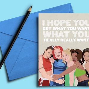 Friendship Girl Power verjaardagswenskaart - vriend, beste vriend, vriendin, liefde, vriend, dochter, jaren 90, zus, cadeau voor haar, vrouw, homo