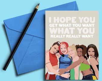 Friendship Girl Power Birthday Card - Pal, Best Friend, Girlfriend, Love, Boyfriend, Daughter, 90s, Sister, Gift for Her, Wife, 30th, 40th