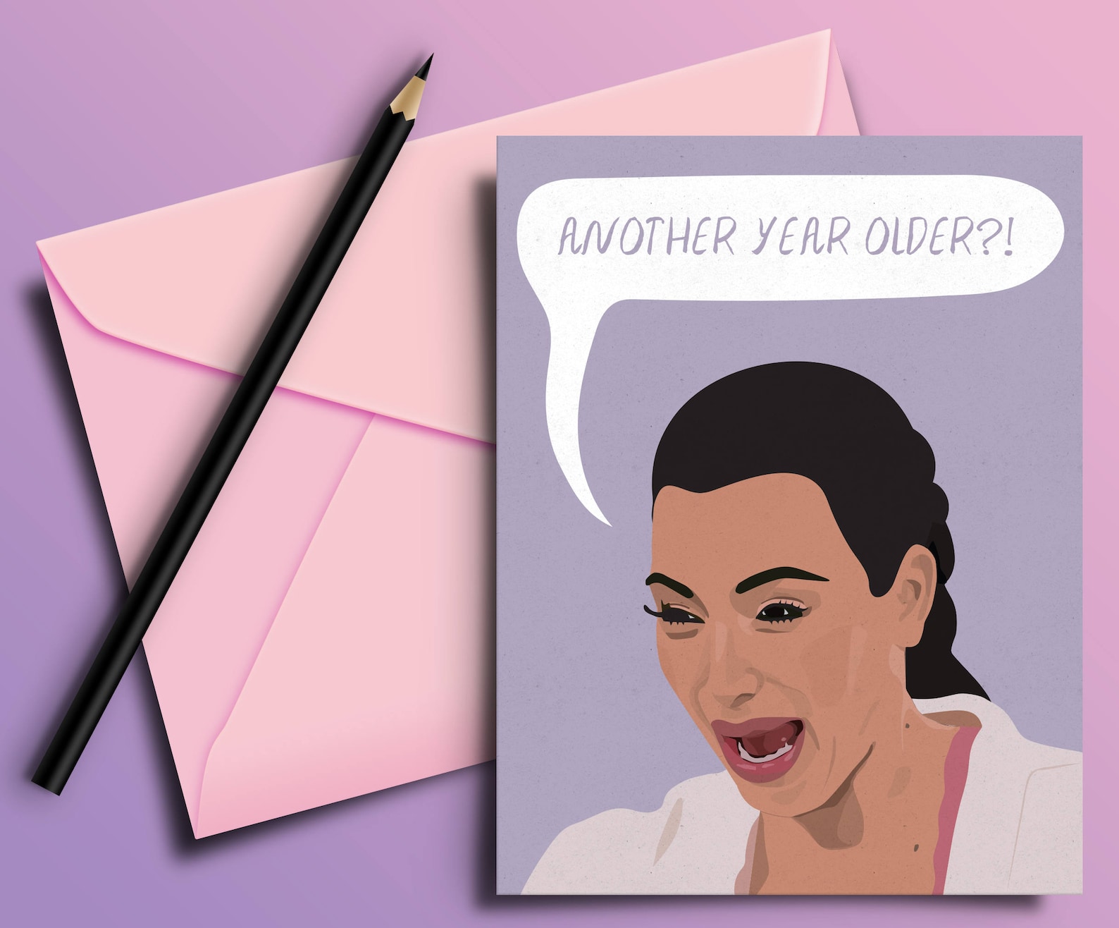 Kim Kardashian Funny Crying Face Birthday Card Greeting Etsy