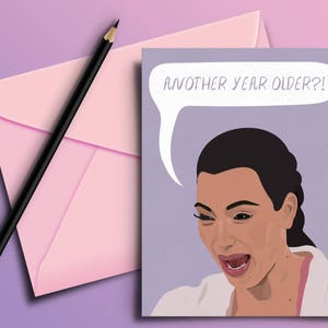 Carte d'anniversaire Kimmy Funny visage qui pleure - voeux, meilleur ami, fille, soeur, maman, fête des mères, petite amie, cadeaux pour elle, amour, drôle