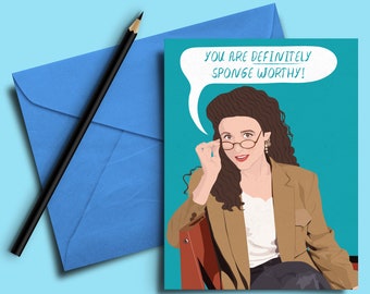 The Spongeworthy Father's Day Card - Birthday, Friend, Funny Boyfriend, Love, Husband, Co-worker, Dad, Elaine, Gift for Him, Anniversary