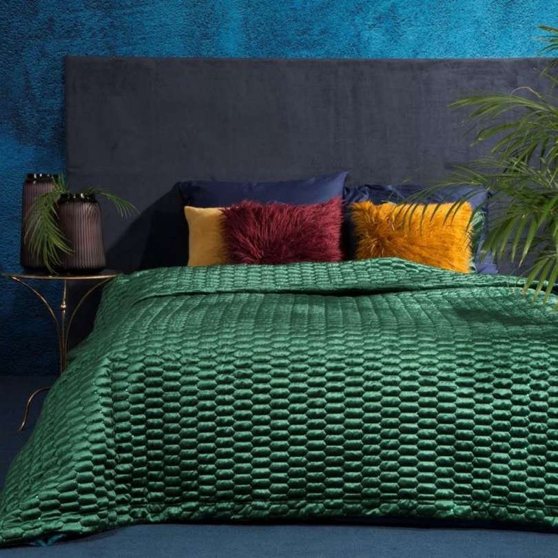 Velvet green bedspread Queen size bedspread quilted Etsy
