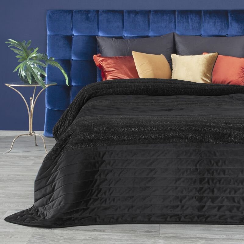 Large Velvet black bedspread Queen size bedspreadquilted Etsy