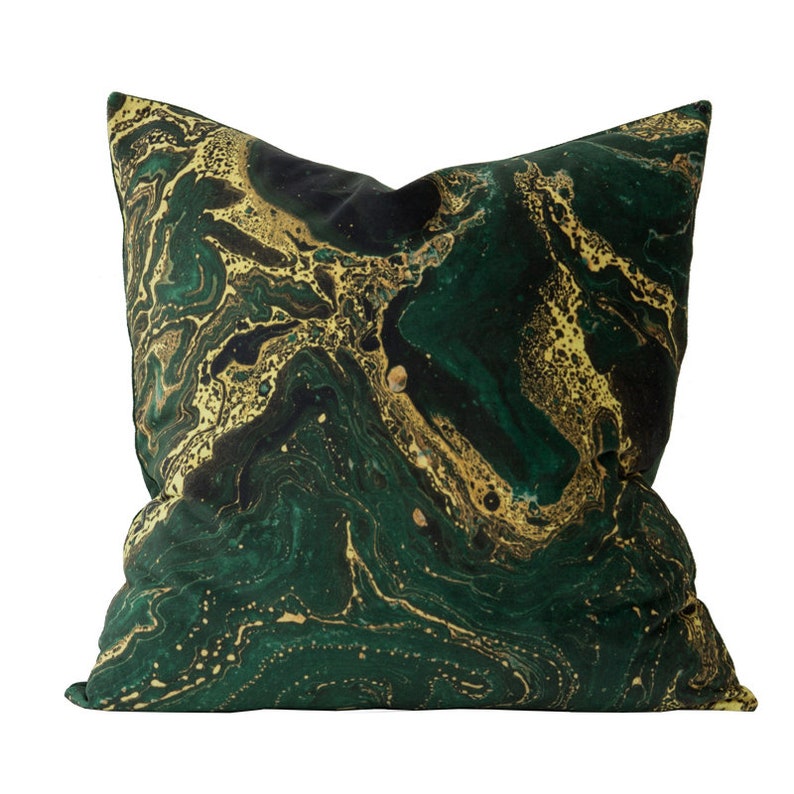 Green gold Velvet cushion cover for living roomgreen velvet Etsy
