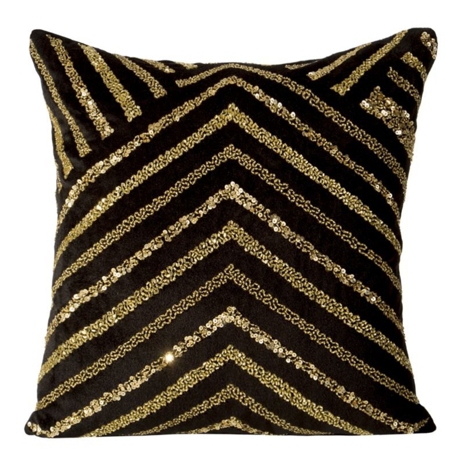 PAIR Black and gold cushion cover for living room shiny Etsy