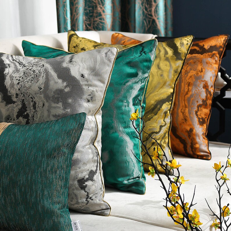 Green marble cushion cover 45x45cm for living room bedroom Etsy