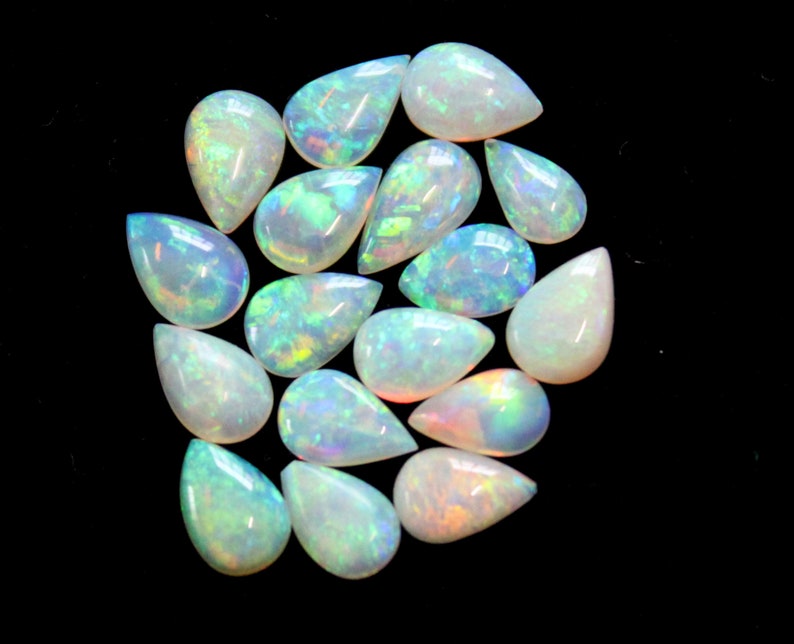 Australian Opal Cabochon Top Quality Natural Australian Opal 5x7 mm Pear Cabochon Super Top Quality