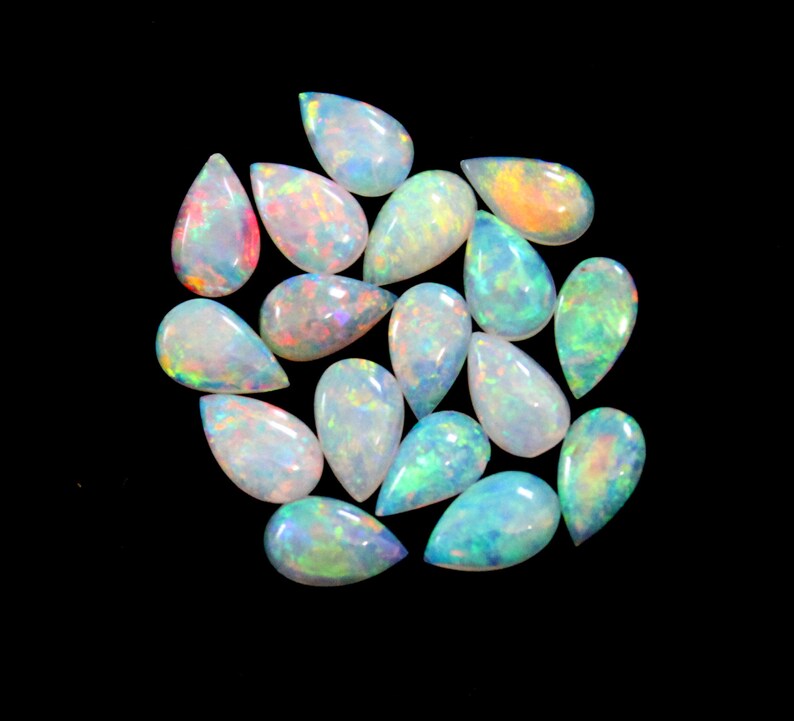 Australian Opal Cabochon Top Quality Natural Australian Opal 5x7 mm Pear Cabochon Super Top Quality