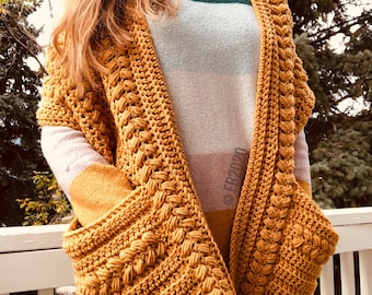 Pattern Only Pumpkin Spice Pocket Shawl PDF Crochet Pattern PATTERN ONLY