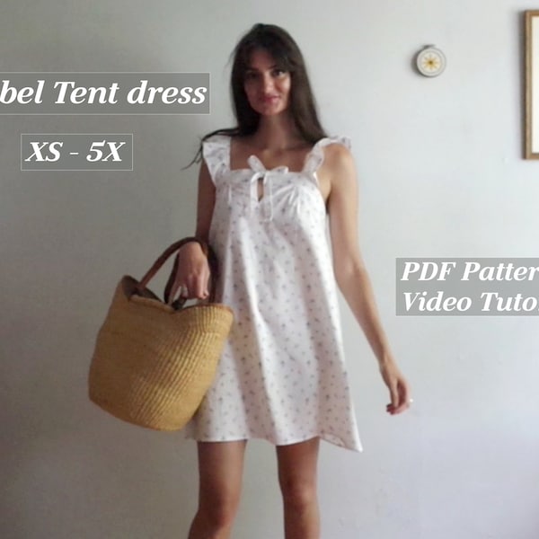 XS-5X Mabel Tent Dress PDF Sewing Pattern with Video Tutorial