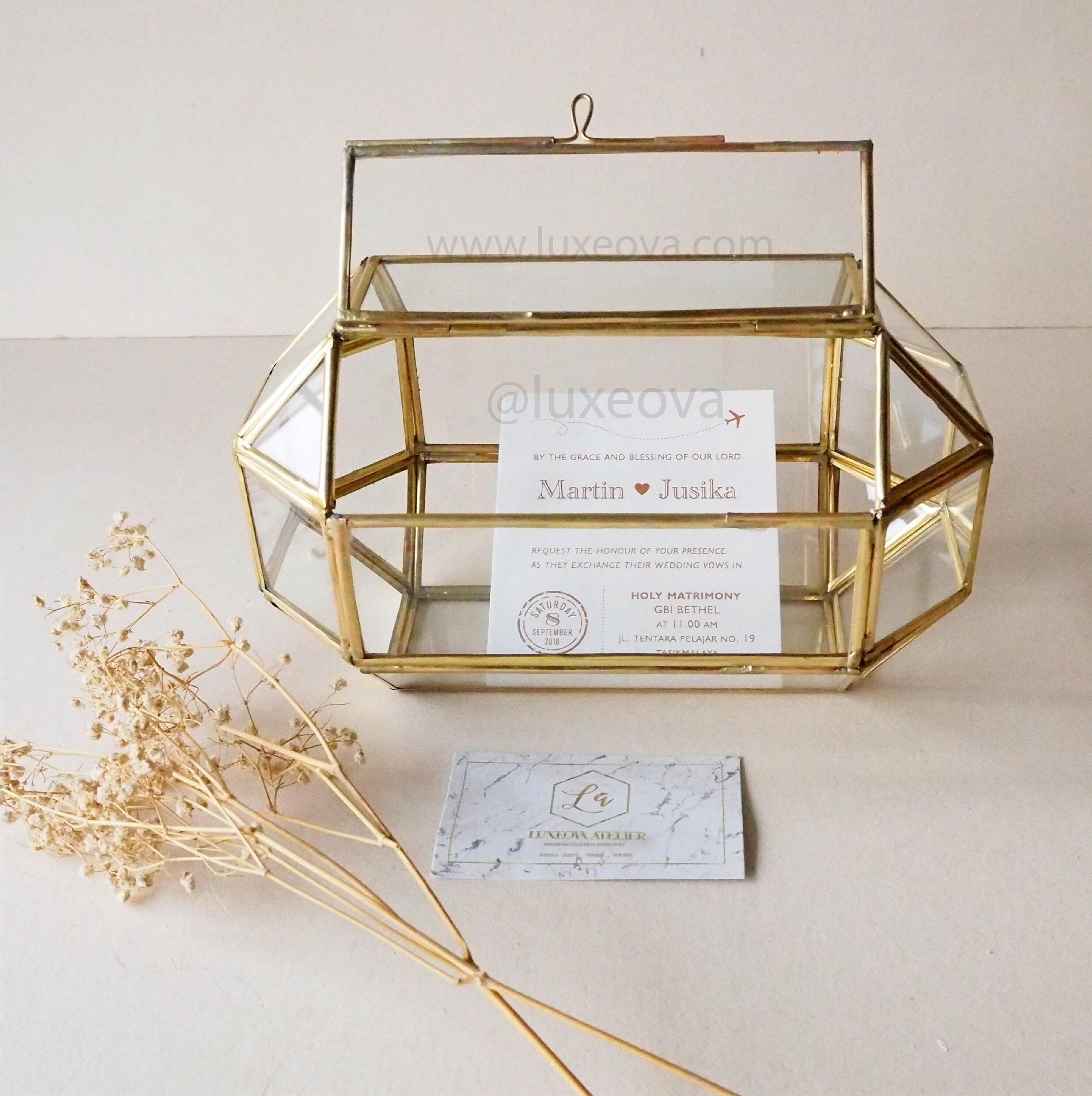 Wedding Card Holder Glass Card Box Geometric Terrarium Etsy