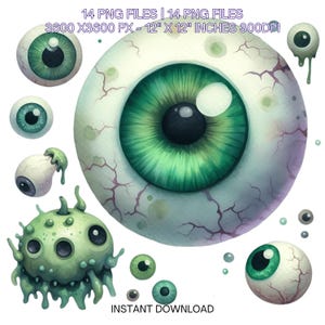 14 Halloween Zombie Eyeball PNG Clipart | Scary Halloween Eye Clipart ...