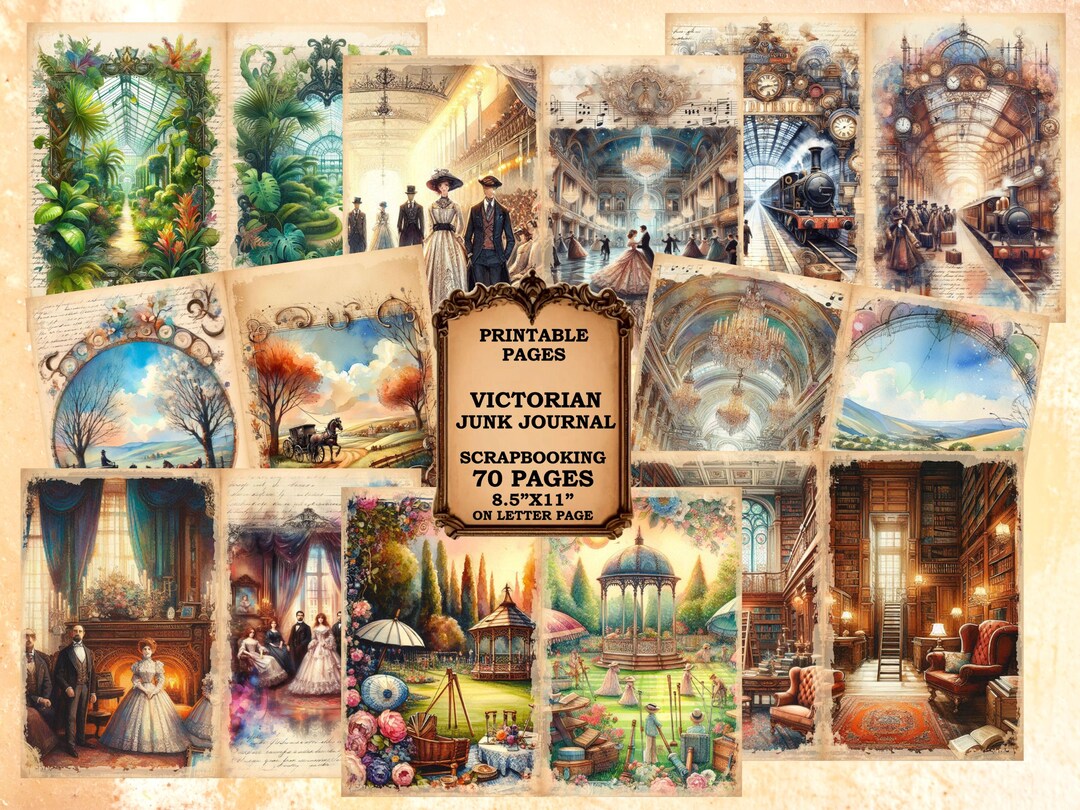 Victorian Junk Journal Digital Kit Printable | 70 Whimsical Vintage ...