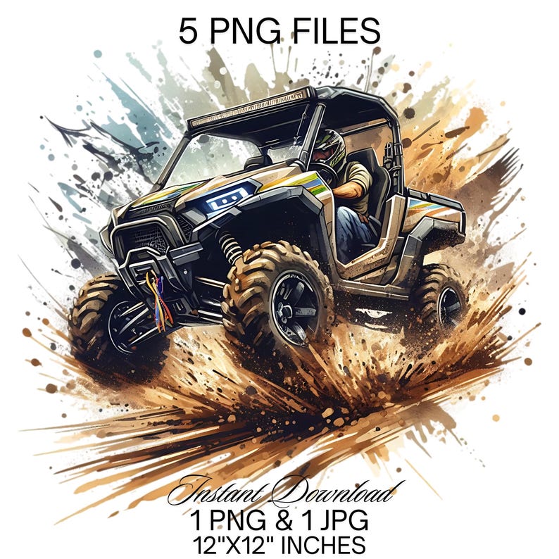 Overhead Utv Icon UTV Watercolor Clipart: Off-road Vehicle PNG, ATV Illustration (digital ...
