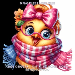 9 Chicken PNG | Chicken Clipart | Cute Crazy Chicken Sublimation | Fancy Crazy Chicken Chick PNG | Crazy Chicken Farm Life Commercial Use