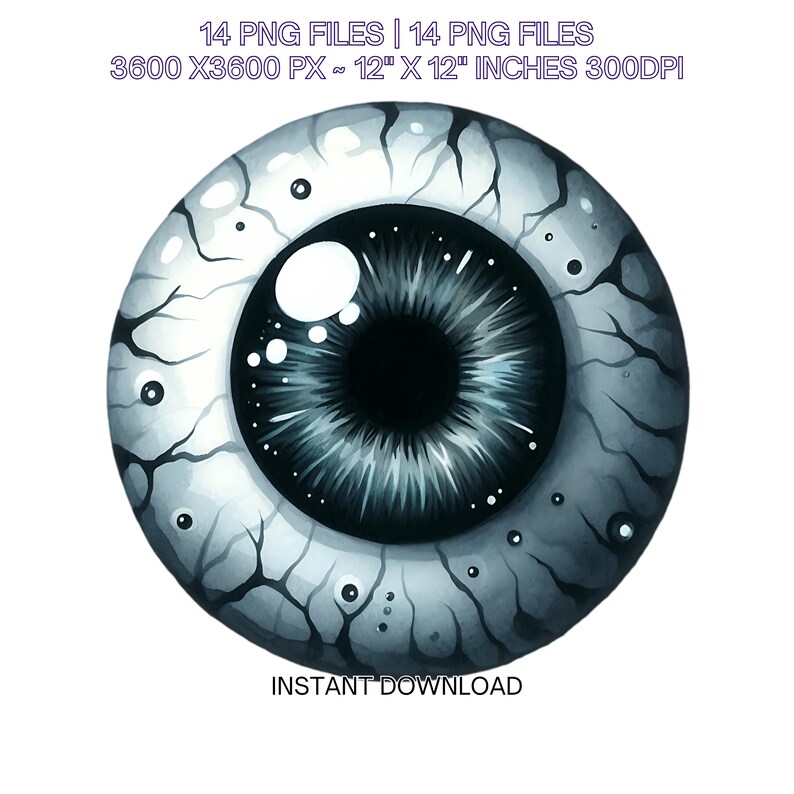 Halloween Eyeball PNG Clipart: Spooky Zombie Eyes (digital Download) - Etsy