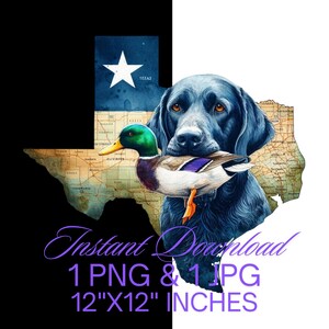 Perro de caza de patos de Texas PNG / Perro de encaje azul y negro TX Mapa de caza Sublimación / Sublimación de patos / Descarga digital Cazador de patos Uso comercial