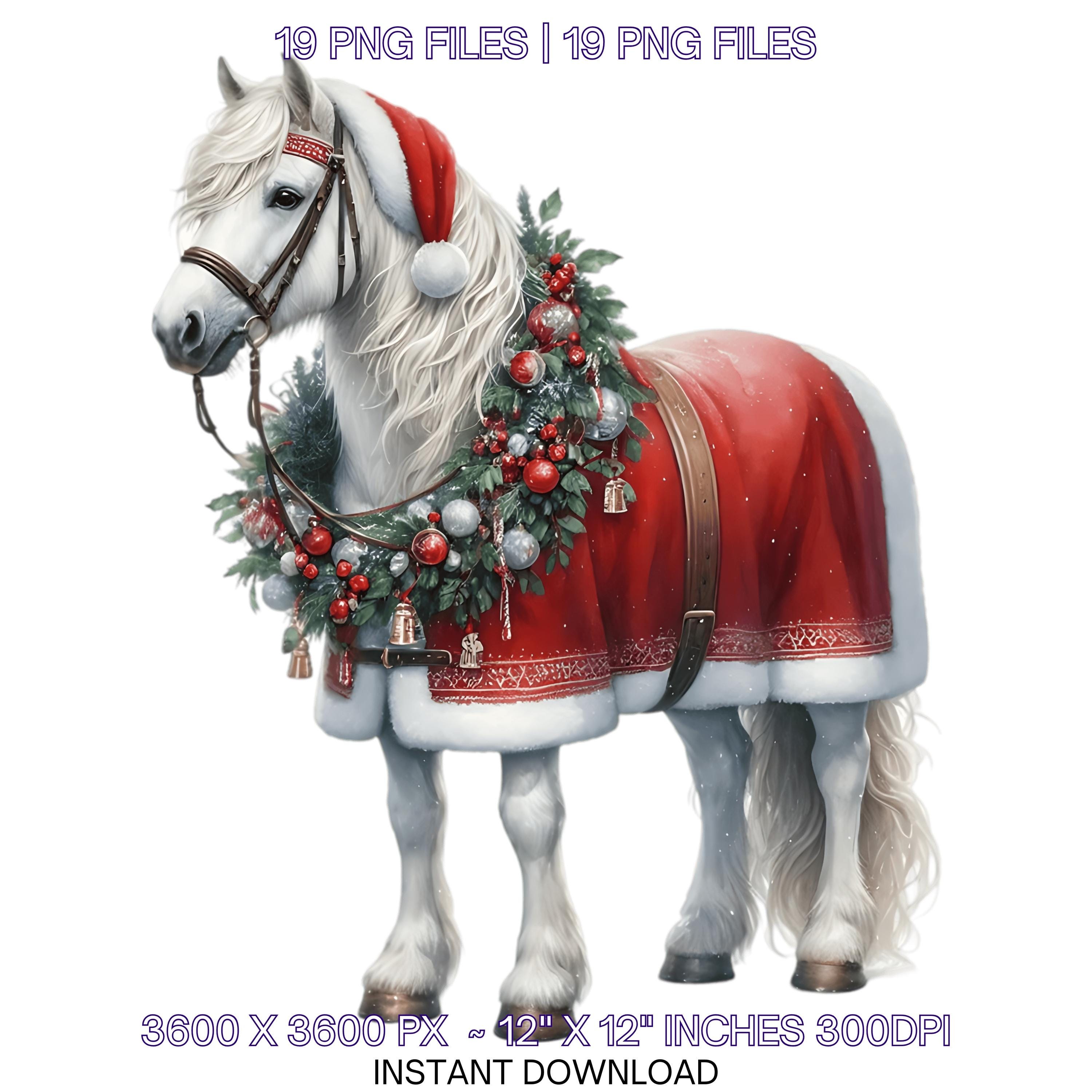 19 Christmas White Horse PNG Clipart | Santa Horse | Santa Hat | Santa ...