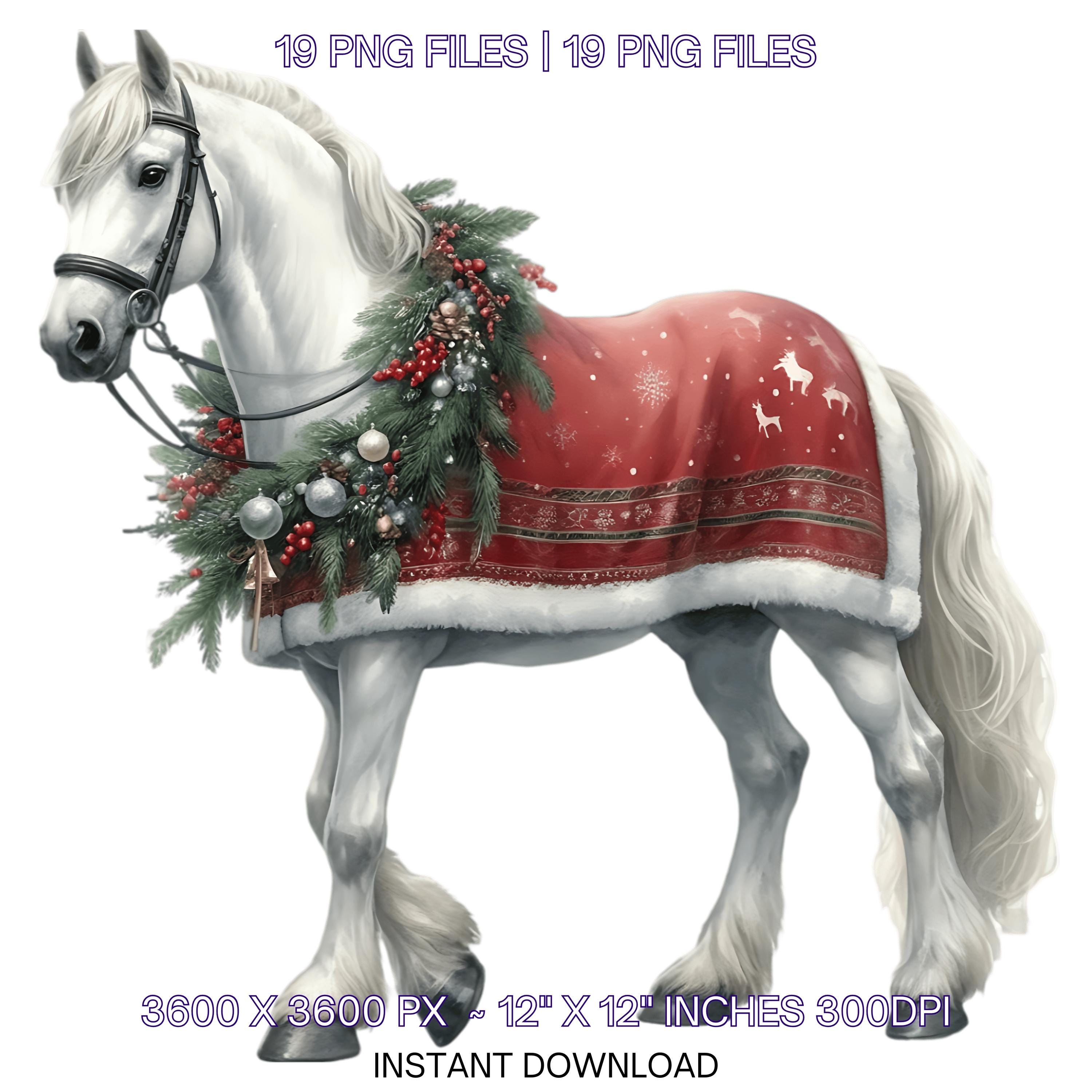 19 Christmas White Horse PNG Clipart | Santa Horse | Santa Hat | Santa ...