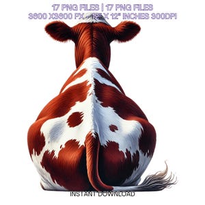 17 Simmental vee PNG-clipart, aquarel boerderijdieren koeien voor kaarten maken, scrapbooking ongewenste journaling sublimatie afbeelding commercieel gebruik