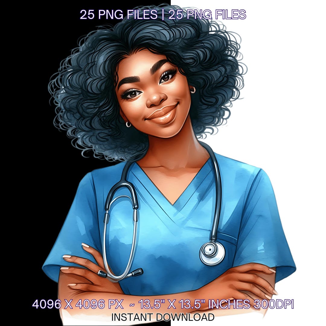 Nurse PNG Clipart Bundle: Female Healthcare Art (digital Download) - Etsy, image size:1080x1080