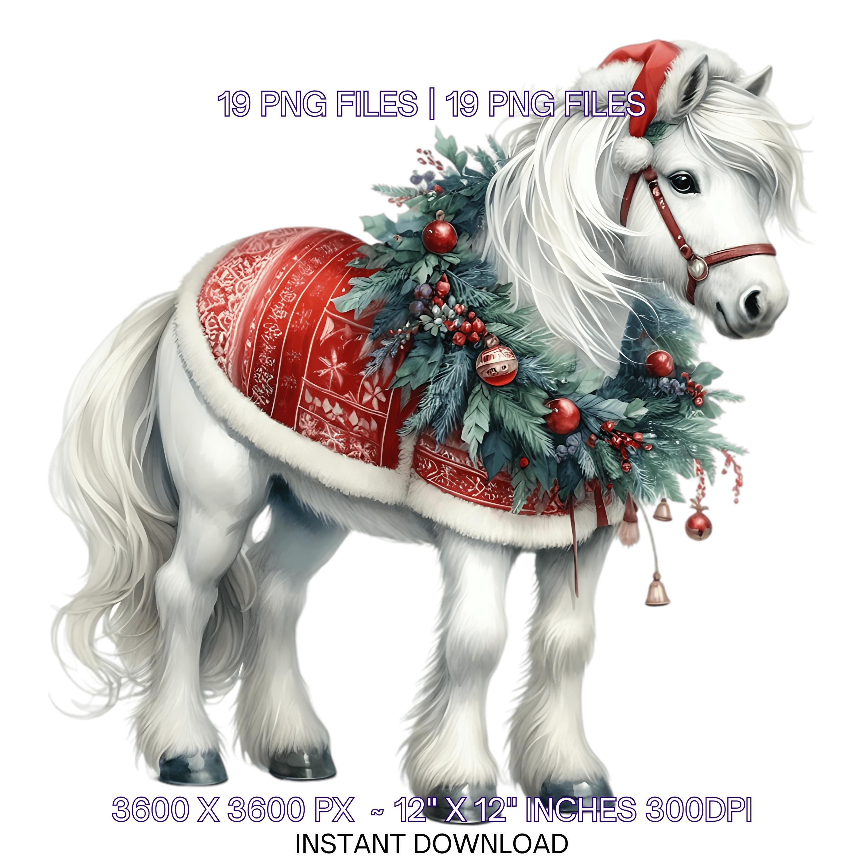 19 Christmas White Horse PNG Clipart | Santa Horse | Santa Hat | Santa ...