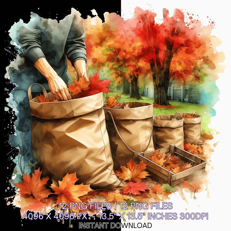 Fall Clean Up Graphics Fall Leaf Clean up Clipart Bundle | (digital Download) - Etsy Canada