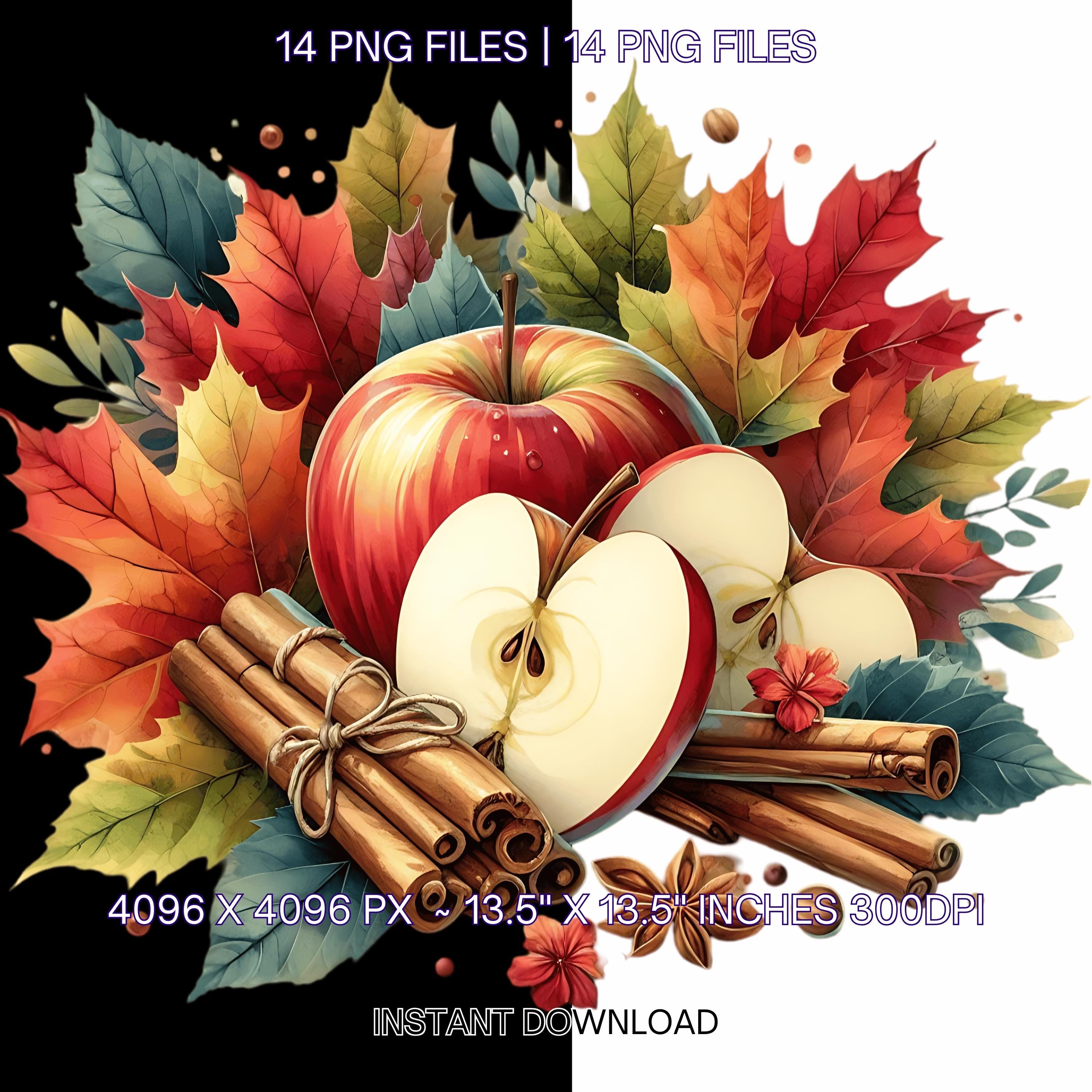 Fall Apples Vector Fall Apple Tree Clipart | PNG Apple Orchard Illustrations - Etsy